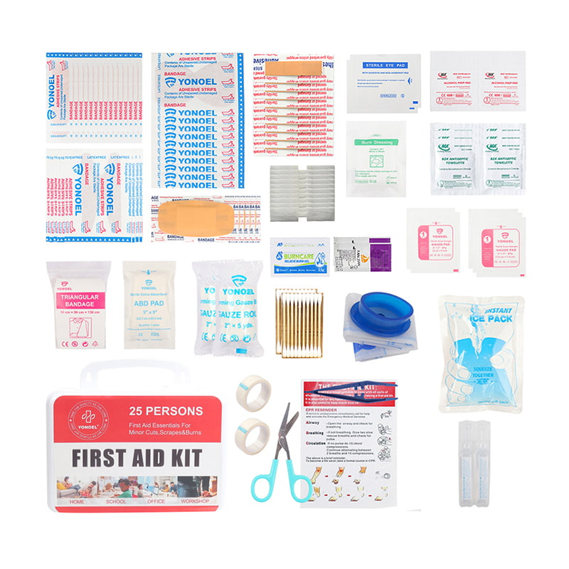 First Aid Kit 25 Person Plastic Waterproof Essential First Aid