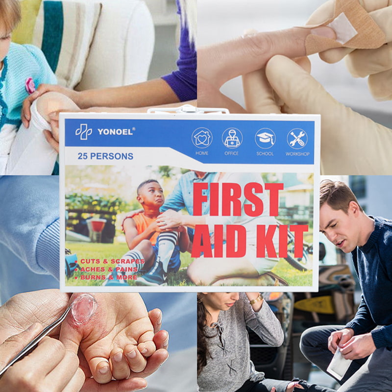 25 Persons Wall-mounted Iron First Aid Box Emergency First Responder Medical Kit for Home
