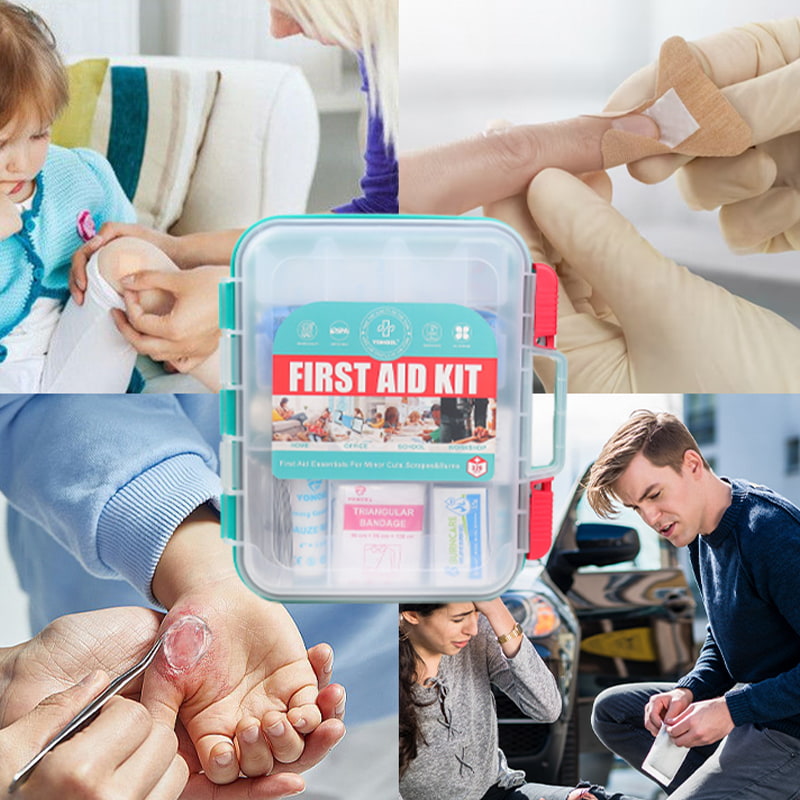 320 Pieces Professional First Aid Kit HardCase First Aid Box 100 People Home School Emergency