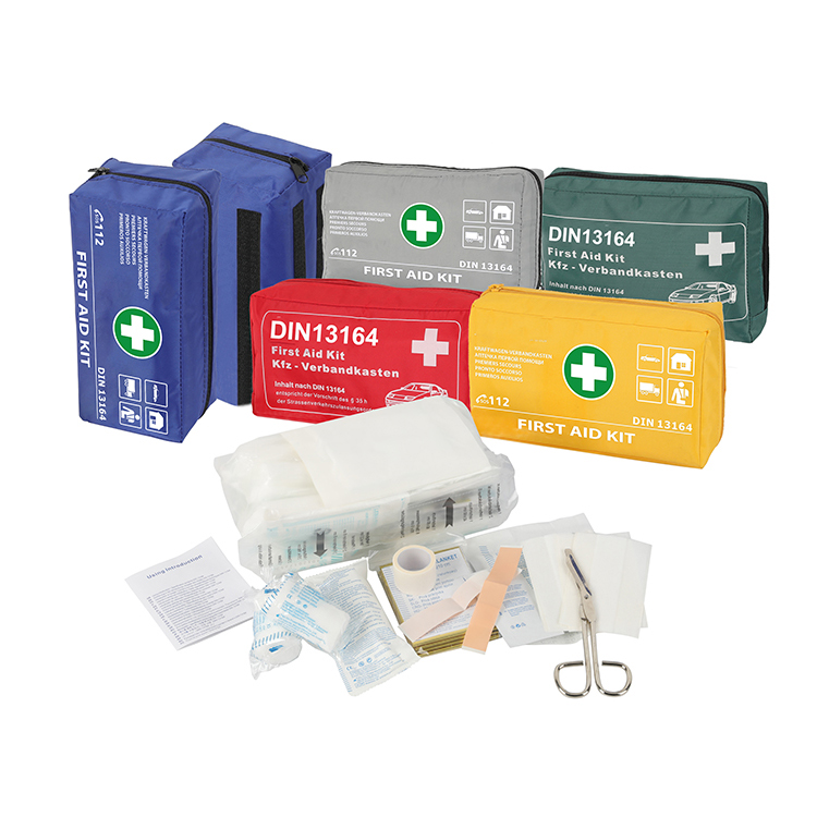 Car First Aid Bag According to Current Standard 2025 Including Ventilation Wipes - Car First Aid Kit Can Be Used Europe - First Aid Kit DIN 13164