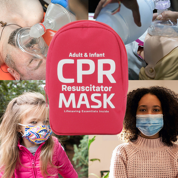 Medical Pack of Adult & Infant CPR Mask Combo Kits First Aid Devices Emergency Medical Science Kit