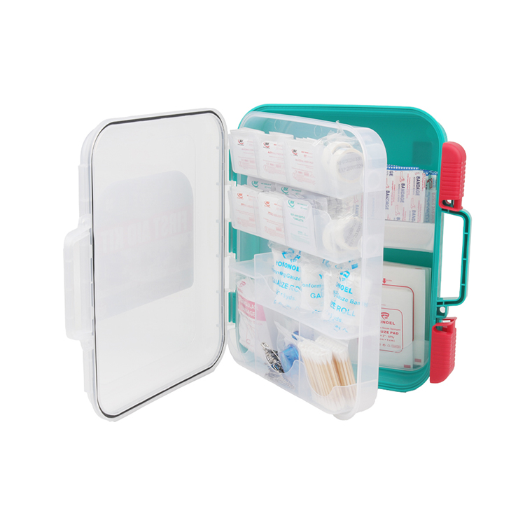 First Aid Kit Hard Red Case 358 Pieces Exceeds OSHA and ANSI Guidelines 100 People - Office, Home, Car, School, Emergency, Survival, Camping, Hunting and Sports