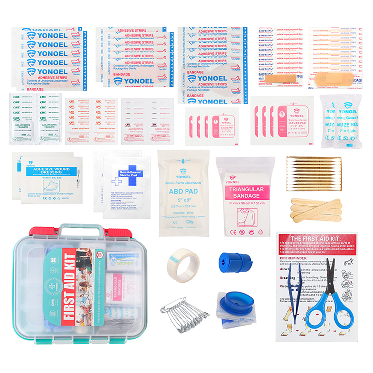First Aid Kit Hard Red Case 358 Pieces Exceeds OSHA and ANSI Guidelines 100 People - Office, Home, Car, School, Emergency, Survival, Camping, Hunting and Sports