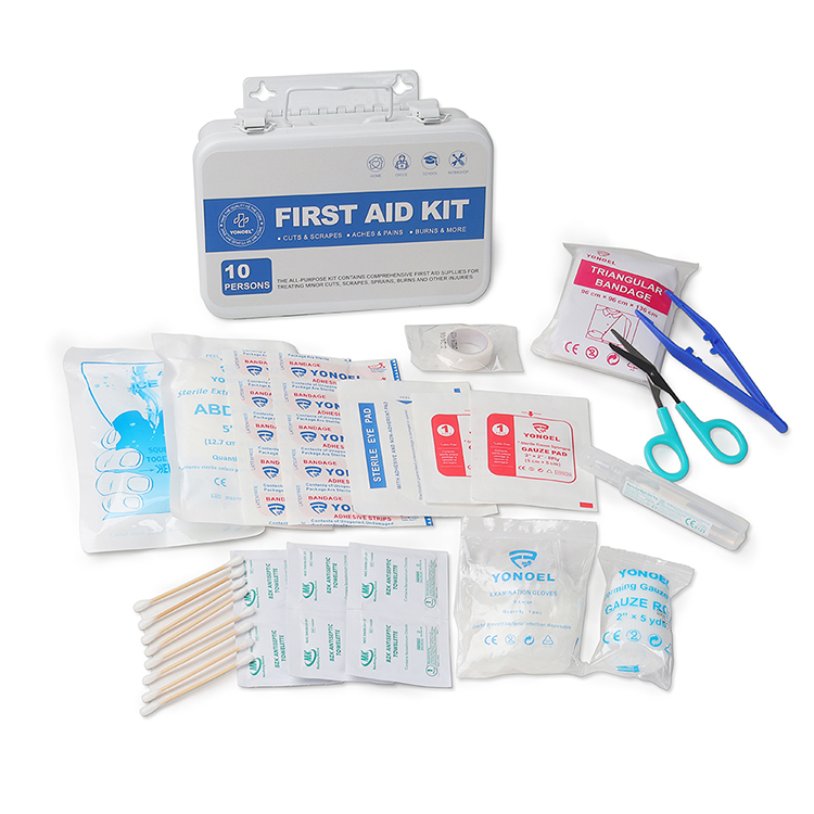 Workplace First Aid Metal Case Wall-Mounted Medical Supplies First Aid Kit for Kitchen Factory