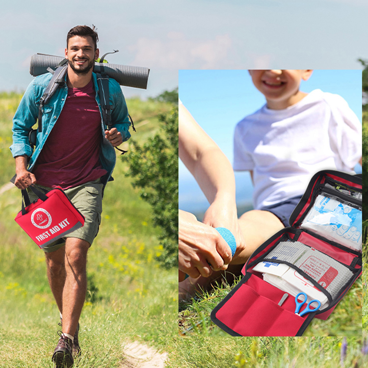 Large First Aid Kit Premium Emergency Kits for Home, Office, Car, Outdoor, Hiking, Travel, Camping, Survival Medical First Aid Bag, Red