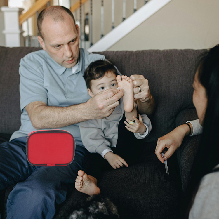 Mini First Aid Kit Small First Aid Kit - Includes Emergency Foil Blanket, Scissors for Travel, Home, Office, Vehicle, Camping, Workplace & Outdoor (Red)