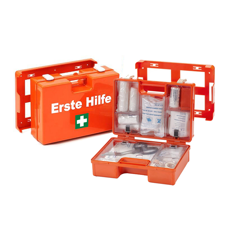 First Aid Kit Standard with Contents According to DIN 13157 Including Practical Wall Bracket First Aid Kit in Green for Business, Office, Construction