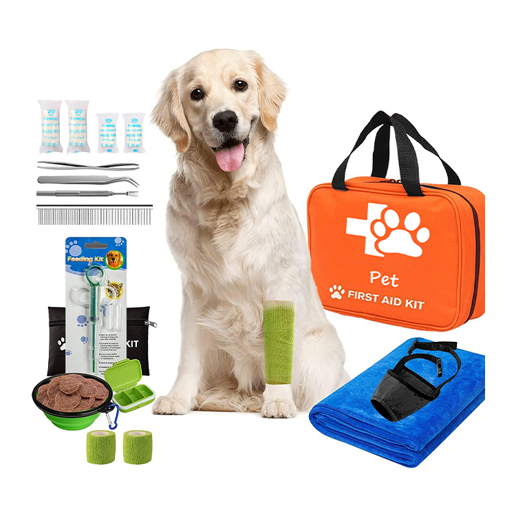 Portable Pet Care Equestrian Emergency Medicine First Aid Kit Bag for Pets Dogs & Cats Horses Pet with Colla Travel Emergencies