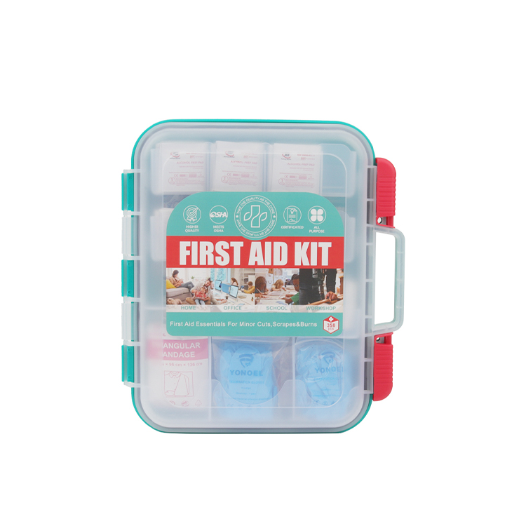 358 Pieces Waterproof First Aid Kit Wall Mounted All-Purpose Emergency Survival First Aid Kit for Outdoor Home School Office