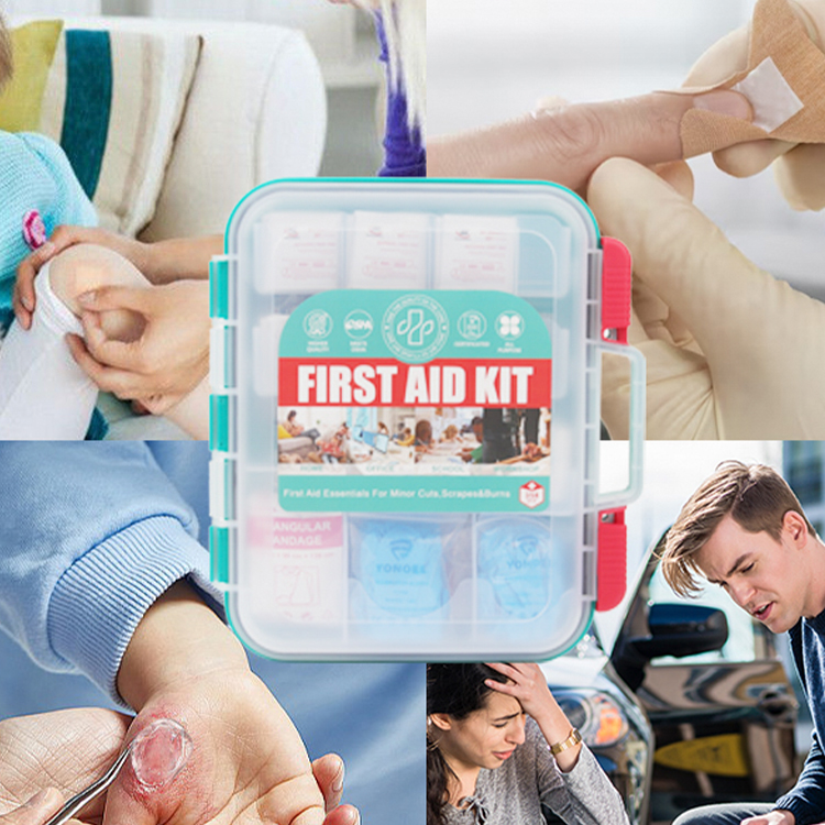 358 Pieces Waterproof First Aid Kit Wall Mounted All-Purpose Emergency Survival First Aid Kit for Outdoor Home School Office