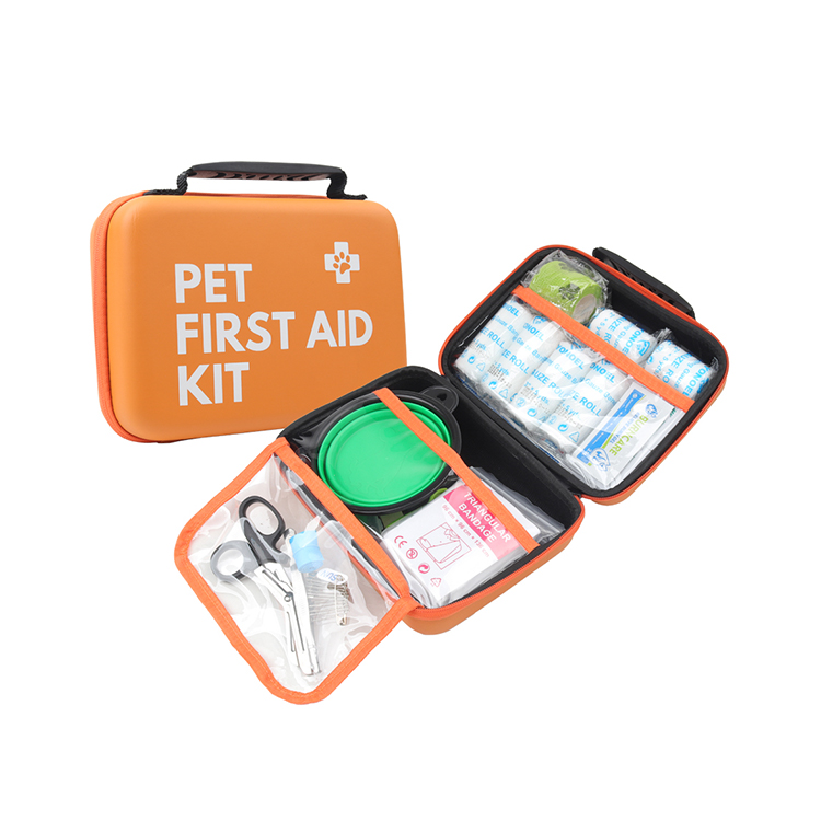 Cat & Dog First Aid Kit for Car - Pet Emergency Kit for Home Office Travel – Dog Camping Essentials with Digital Thermometer, Muzzle & Mini First Aid Pouch